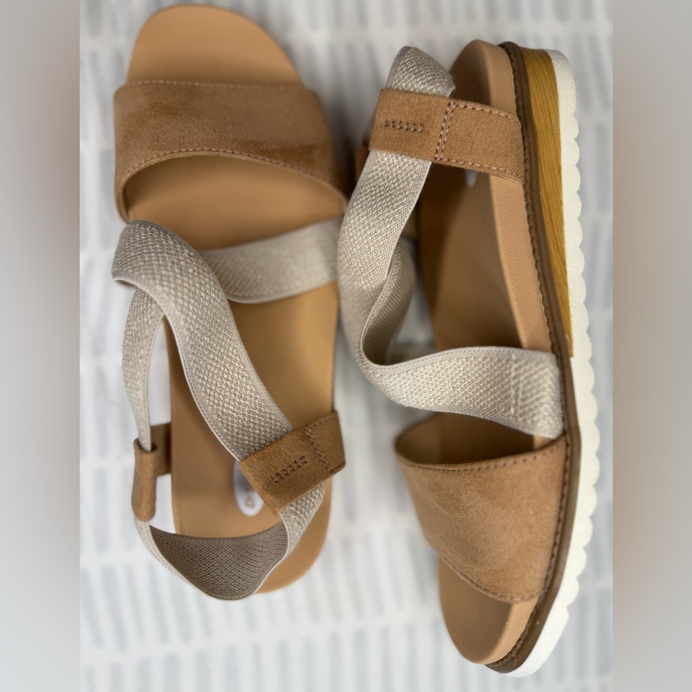 Dr. Scholl’s “Islander Fax Suede” Top Slingback Wedge Sandals Size 7 NWOT - Picture 5 of 6